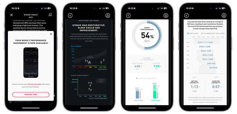 Whoop 4.0 statistics Screenshots