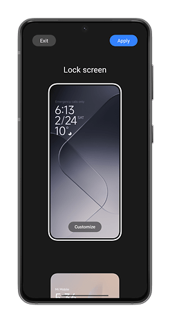 Capture d'écran de HyperOS sur le Xiaomi 14 montrant comment personnaliser l'écran de verrouillage