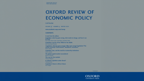 Cover of Oxford Review of Economic Policy, Volume 37, Issue 4, Winter 2021