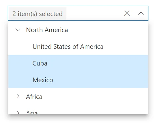 React Dropdown Tree with custom rendering mode.