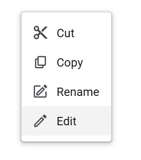 React Context menu items with separator