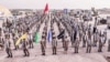 (FILE) Members of the Islamic Revolution Guards Corps (IRGC) navy participate in an exercise in Abu Musa Island, in this picture obtained on August 2, 2023.