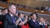 中国领导人习近平与俄罗斯总统普京在北京观看庆祝中俄建交75周年的专场音乐会。（2024年5月16日）