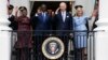 (FILE) President Joe Biden salutes and first lady Jill Biden, Kenya's President William Ruto and Kenya's first lady Rachel Ruto, at the White House in Washington, Thursday, May 23, 2024.