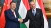 匈牙利总统舒尤克（Tamas Sulyok ）在布达佩斯总统府与到访的中国国家主席习近平握手。（2024年5月9日）