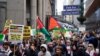 (FILE) People march in support of Palestinians in New York on October 8, 2023.
