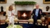 美国总统拜登与意大利总理梅洛尼在白宫椭圆形办公室会晤。(2024年3月1日)