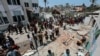 加沙中部迪尔巴拉一所有难民居住的学校受到以色列攻击。(2024年7月27日)