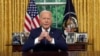 President Joe Biden addresses the nation from the Oval Office of the White House in Washington, Sunday, July 14, 2024, about the assassination attempt of Republican presidential candidate former President Donald Trump.