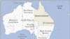 澳大利亚地图，昆士兰州位于东北方。