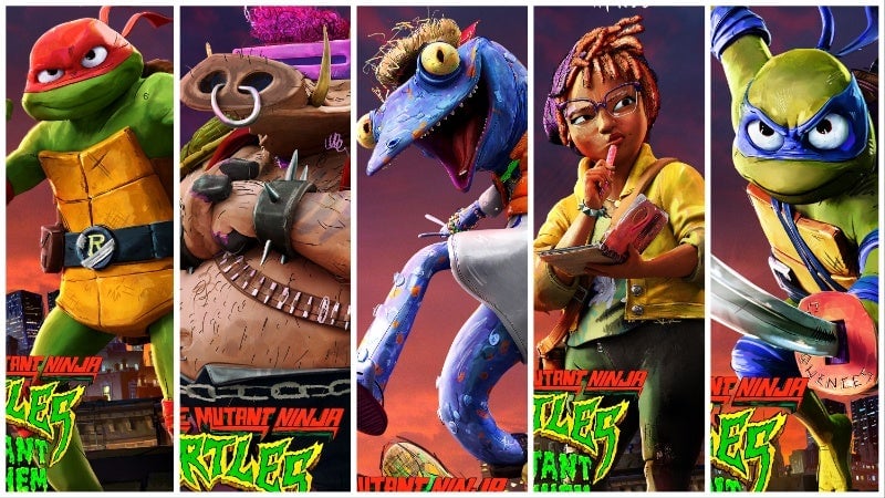 A few examples of the killer character posters for TMNT: Mutant Mayhem.