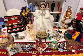 Dolls dressed in traditional Moroccan clothing made by a project in Morocco.