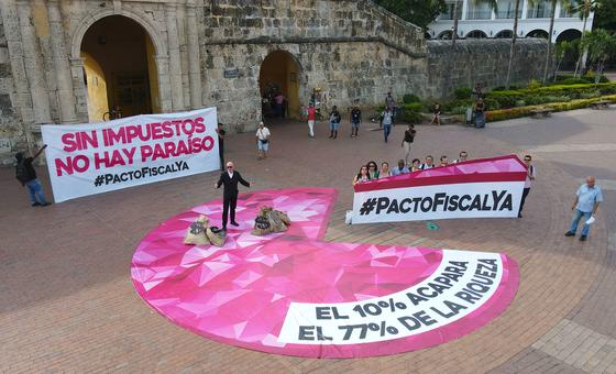 A sociedade civil protesta por uma tributação global inclusiva, sustentável e equitativa