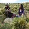 Roxana Quispe Collantes en la comunidad campesina de Ch'osecani, donde creció y aprendió su lengua originaria.