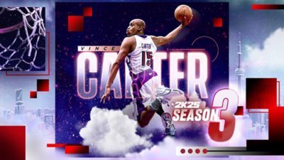 Ilustración principal de la temporada 3 de NBA 2K25 con Vince Carter