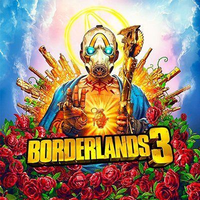 Borderlands 3 - Illustration principale montrant un personnage levant trois de ses doigts.