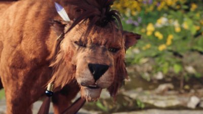 Final Fantasy VII Rebirth-screenshot van het personage Red XIII.