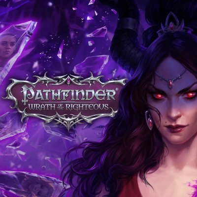 Pathfinder Wrath of the Righteous key art showing female character with red eyes