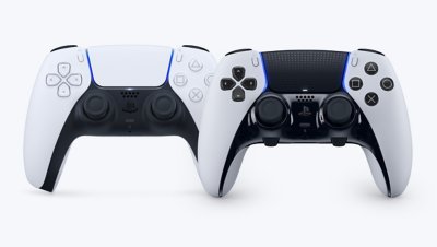 DualSense and DualSense Edge controllers side by side