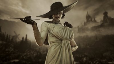 Captura de pantalla de Resident Evil Village que muestra al personaje Alcina Dimitrescu en el nuevo contenido de The Mercenaries Additional Orders en Winters' Expansion