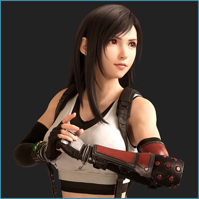 Final Fantasy VII Rebirth – hovedillustrasjon av Tifa.