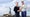 Team Captains Luke Donald of England and Keegan Bradley of The United States pose for a photograph with the Ryder Cup Trophy near Statue of Liberty