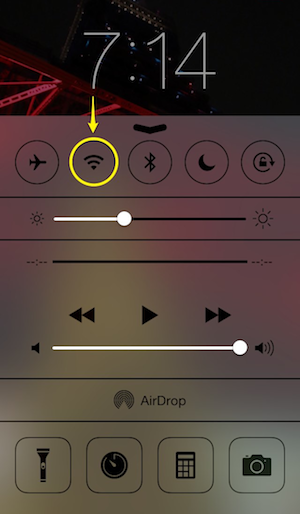 Control center wifi