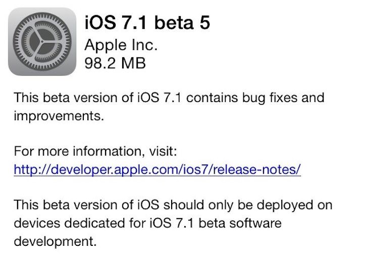 ios7 beta 5