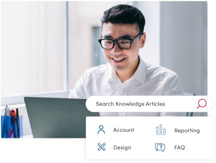 Search knowledge articles graphic