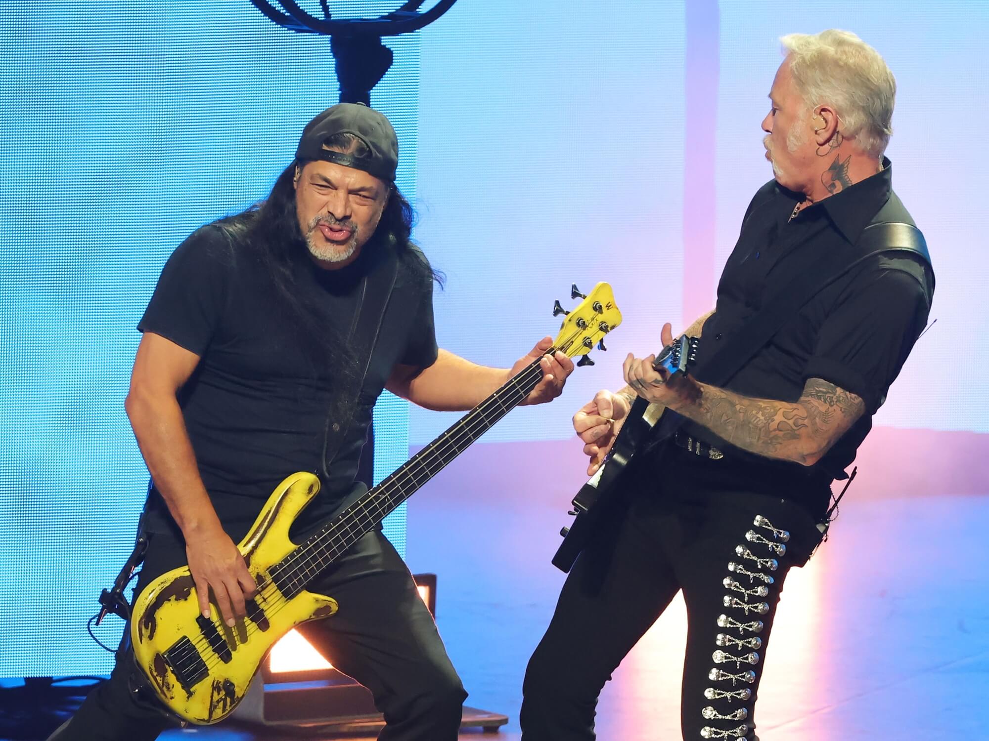 Robert Trujillo and James Hetfield of Metallica