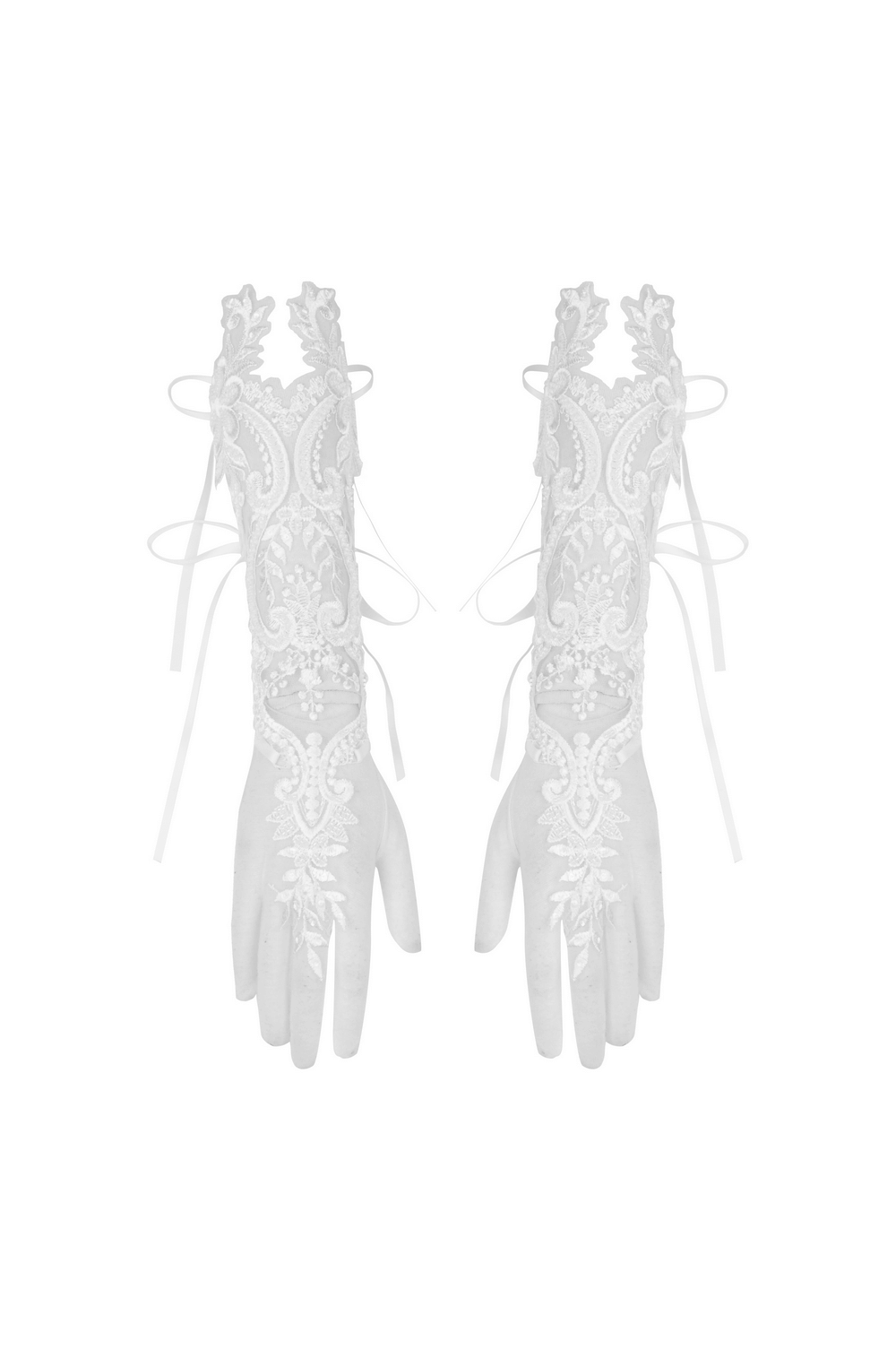 Elegant Lace Bridal Gloves with Stylish Embroidery