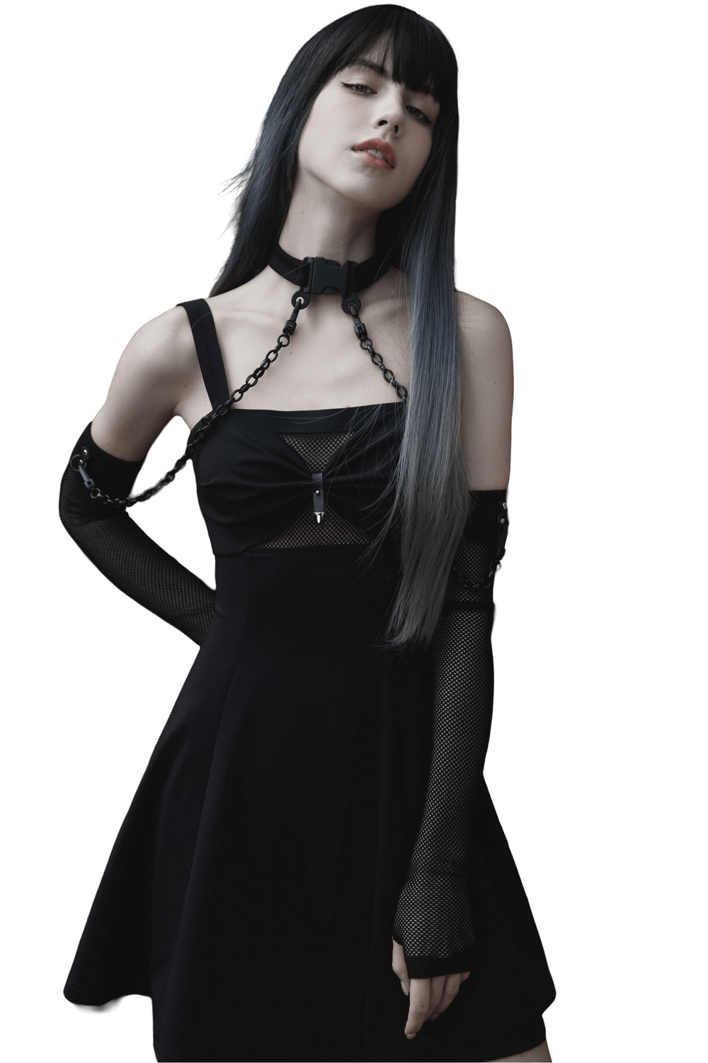 Punk Style Elastic Gauze Choker and Arm Sleeves