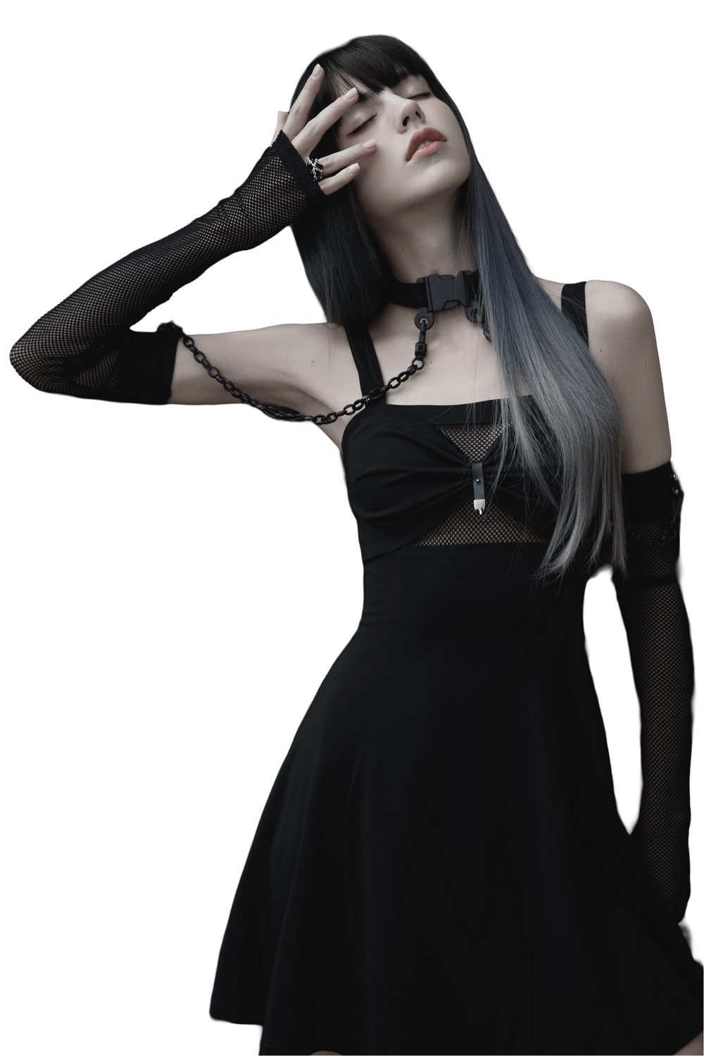 Punk Style Elastic Gauze Choker and Arm Sleeves