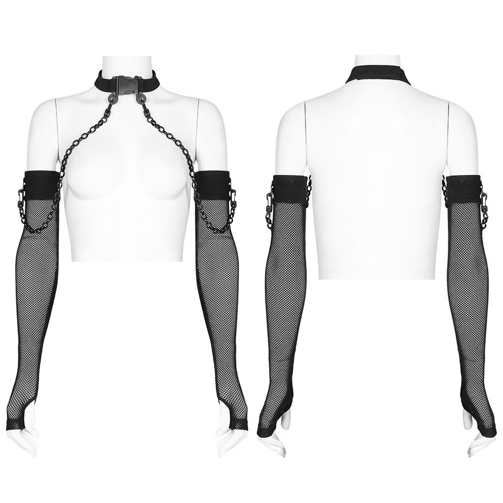 Punk Style Elastic Gauze Choker and Arm Sleeves