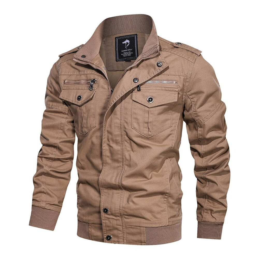 Windproof Men's Military Jacket / Vintage Motorcycle Cotton Jacket / Autumn-Winter Biker Clothes - HARD'N'HEAVY