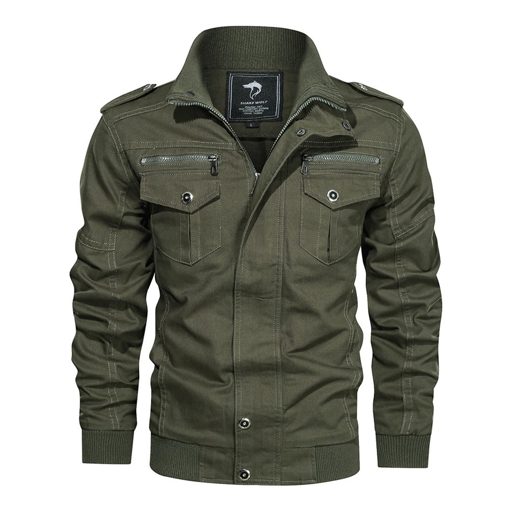 Windproof Men's Military Jacket / Vintage Motorcycle Cotton Jacket / Autumn-Winter Biker Clothes - HARD'N'HEAVY