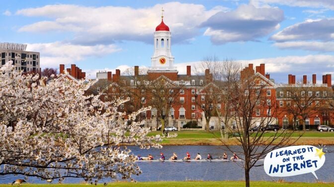 Image of Harvard University campus from across the Charles River