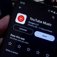 YouTube Music UI on a phone