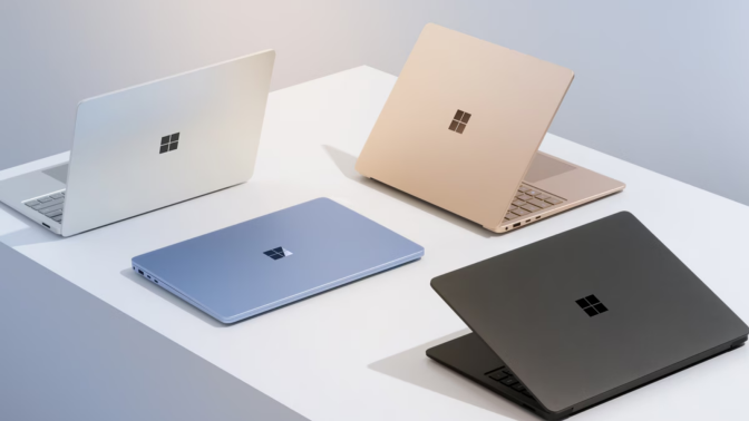 four colors of the 2024 microsoft surface laptop