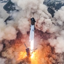 SpaceX's Starship lifting off on fourth test flight