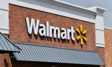 Exterior of a Walmart store, showing the name