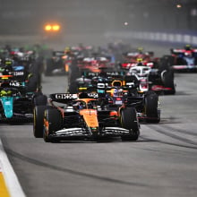 Lando Norris of Great Britain driving the McLaren MCL38 Mercedes