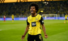 Karim Adeyemi of Borussia Dortmund celebrates