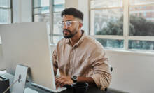 A person at their desk