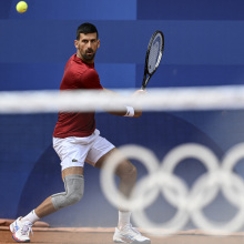 Djokovic at the Olympics training day