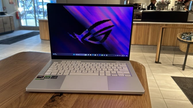 Asus ROG Zephyrus G14 on a table