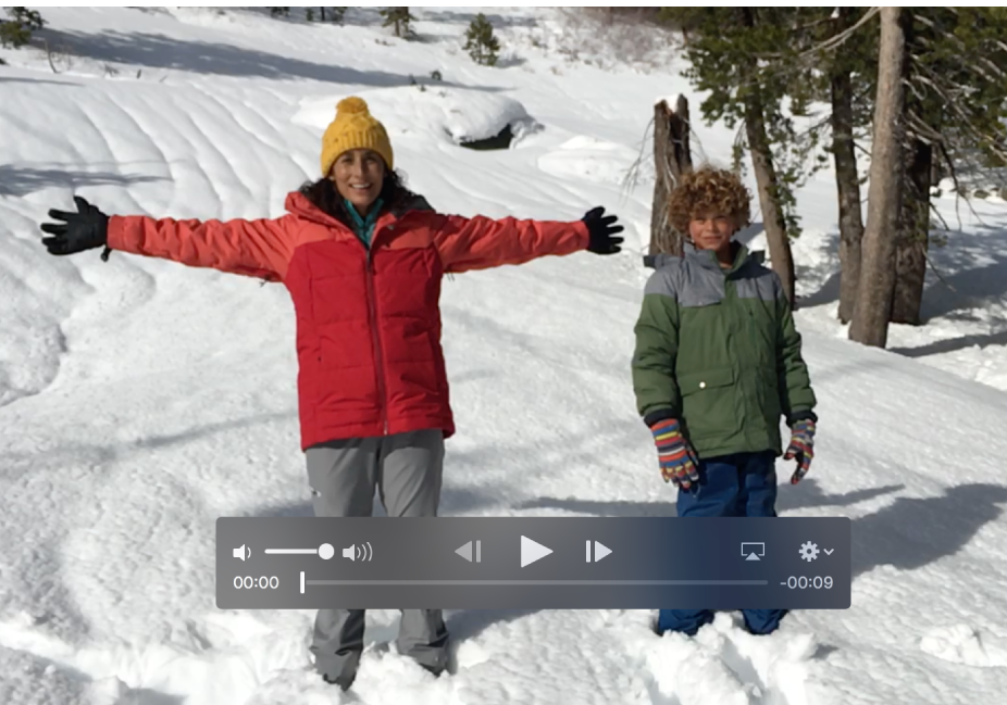 Videoklipp med avspillingskontroller nederst.