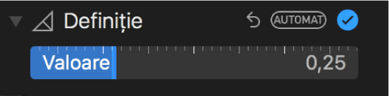 Glisorul Definiție din panoul Ajustează.