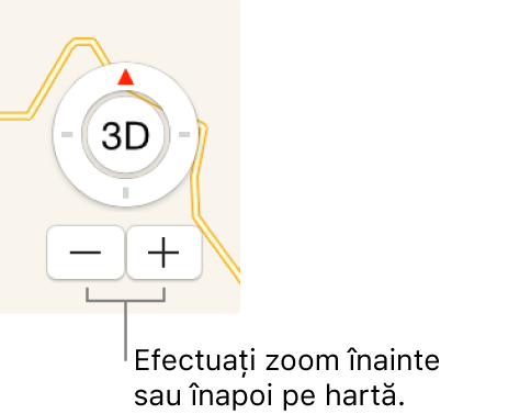 Butoane Zoom pe hartă.