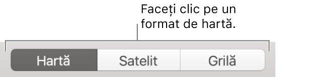Butoanele Hartă, Satelit și Grilă.